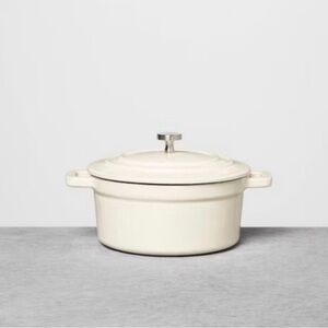 .-05qt Enameled Cast Iron Mini Dutch Oven Cream - Hearth & Hand with Magnolia